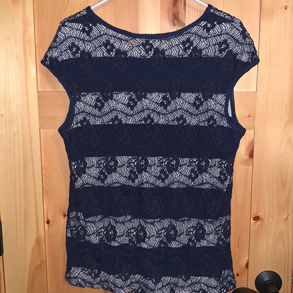 Like new! CJ Banks Lace and Knit Tank Top Blouse - Picture 4 of 8